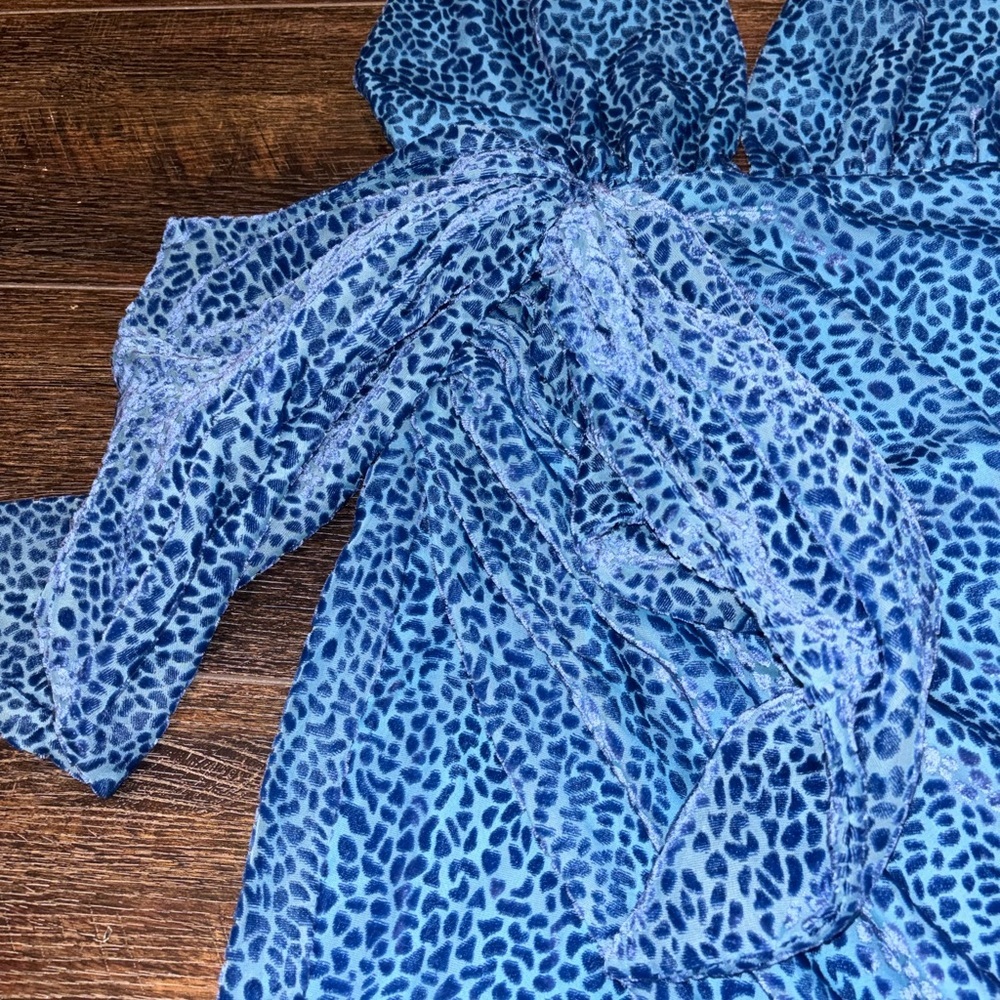 NBD Pari Mini Dress in Blue Leopard Size X-Small - Picture 10 of 10